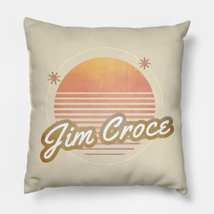 jim c ll retro 80s moon Pillow