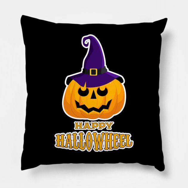 Happy Hallowheel Pillow by silly bike