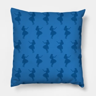 Hula Girls Blue Pillow