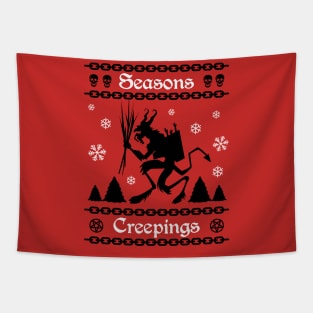 Krampus Ugly Sweater Seasons Creepings Red Tapestry