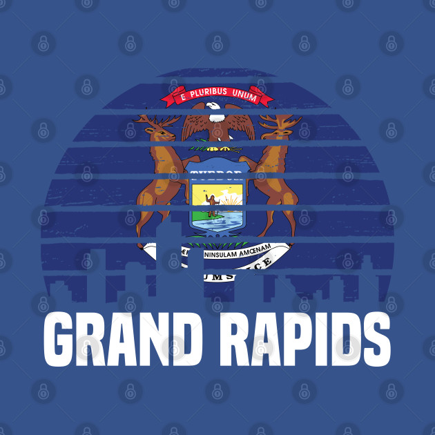 Discover Grand Rapids Michigan MI Group City Silhouette Flag - Grand Rapids - T-Shirt