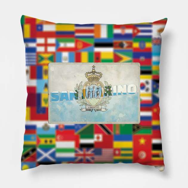 San Marino Vintage style retro souvenir Pillow by DesignerPropo