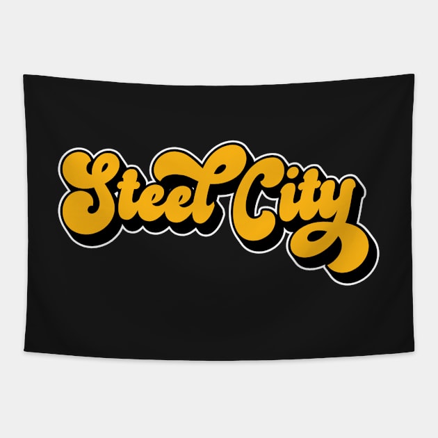 Steel City Pittsburgh Love 412 Area Code for Yinzers PA Tapestry by markz66