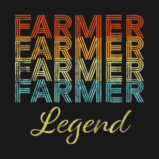 Farmer Legend Proud Retro Colors Farming Gift by JeZeDe