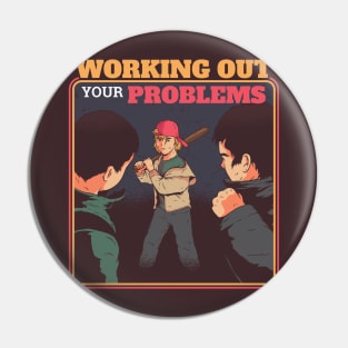 Working Out Your Problems // Funny Retro Children's Instructional Parody Pin