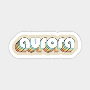 Aurora - Retro Rainbow Typography Faded Style Magnet