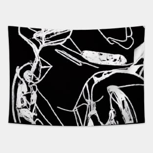 Outline Motorcycle Tapestry