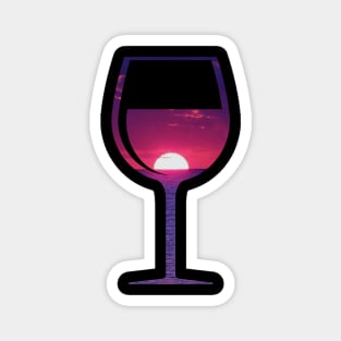 Cute Pink Wine Glass Magnet