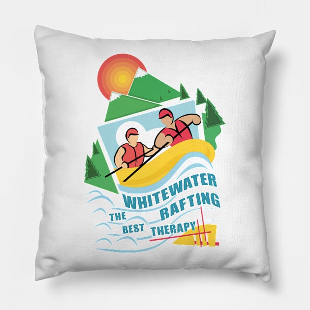 Whitewater Rafting the Best Therapy Pillow by FunawayHit