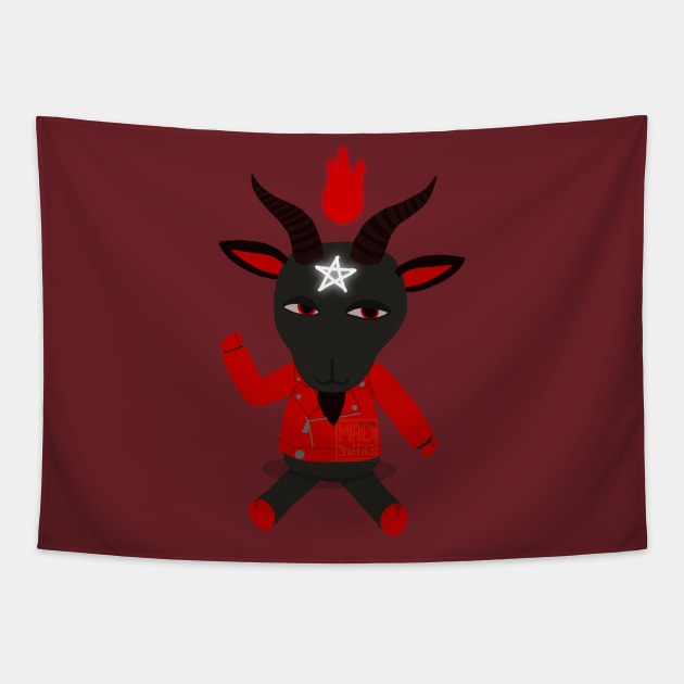 Baphomet Crossing Tapestry by Madgraffics