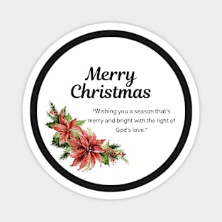 Merry Christmas Round Sticker 26 Magnet