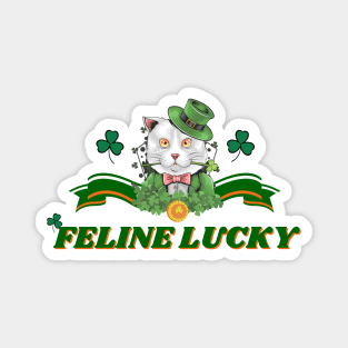 (MD23Pat002e)-Feline lucky clear Magnet