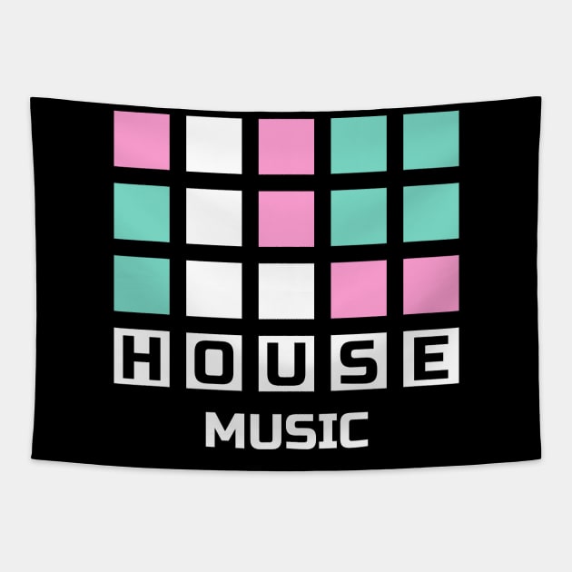 HOUSE MUSIC  - Grid Tapestry by DISCOTHREADZ 