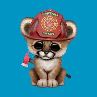 Cute Cougar Cub Firefighter T-Shirt