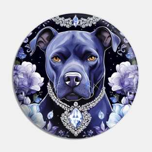 Blue Staffy Pattern Pin