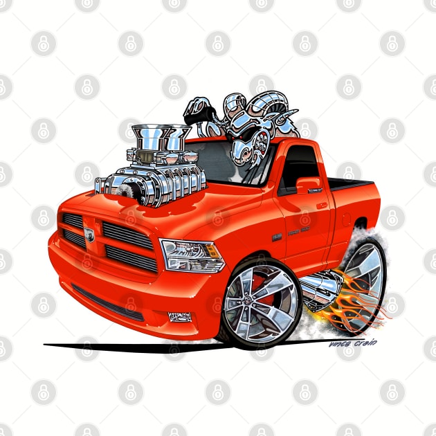 Dodge RAM ORANGE Truck by vincecrain