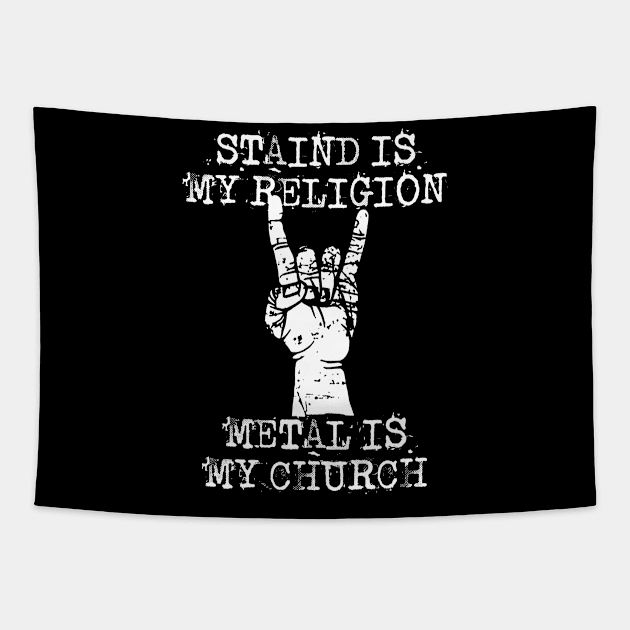 stain my religion Tapestry by Grandpa Zeus Art