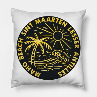 Maho Beach Sint Maarteen Lesser Antilles Saint Martin Pillow