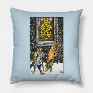 Five of pentacles Pillow