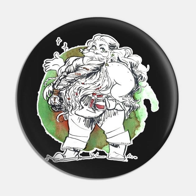 Dwarven Lady white Pin by Schpog