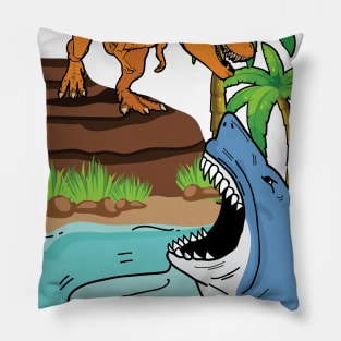 Shark And Dinosaur For Boys Pillow