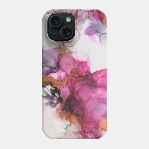 Alcohol ink abstract background. Ink, abstract, sea painting. Colorful liquid ink technique water texture. Phone Case by MariDein