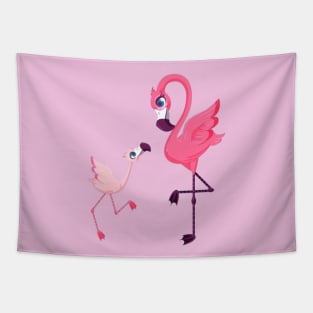 Momma & Baby Flamingos Tapestry