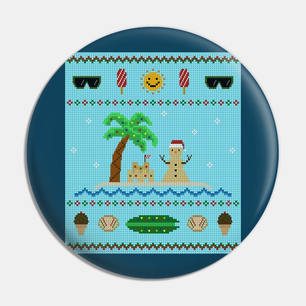 Beach Holiday Knit Pin by CupcakeCandice