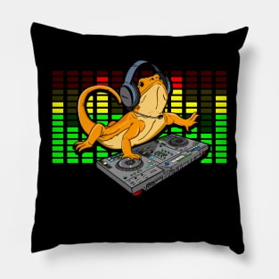 Bearded Dragon DJ Gift Djing Pillow