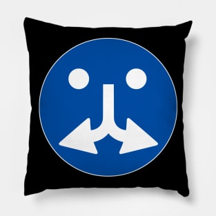 Man with mustache road sign Pillow