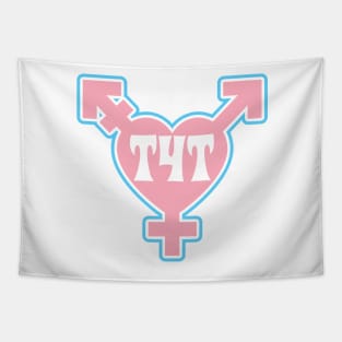 T4T - Transgender symbol- Pink - Valentines Trans Pride Tapestry