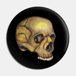 Dead human watercolor skull Pin