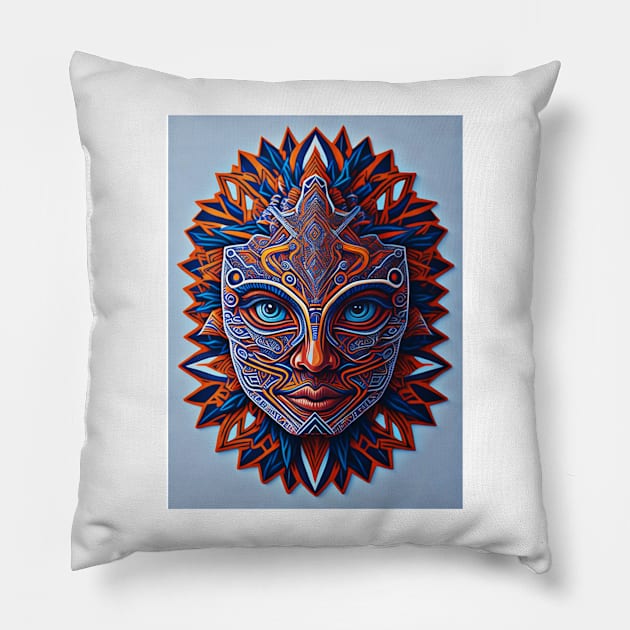 Beautiful colorful mask Pillow by Nad2em