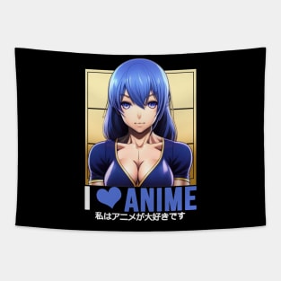 I Love Anime Girl Tapestry