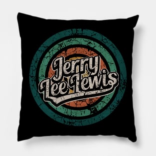 Jerry Lee Lewis // Retro Circle Crack Vintage Pillow