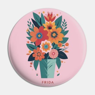 Frida's Floral Symphony: Inspired Bouquet Pin