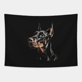 Fractal Doberman Dog Tapestry