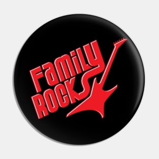 Family Rocks! Red Letters Pin