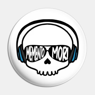 skull with headphones Pin