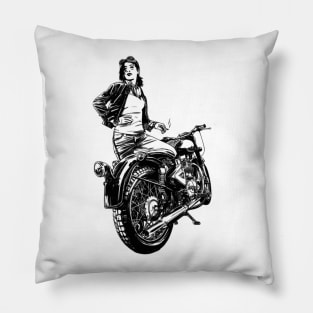 Biker Lady Pillow