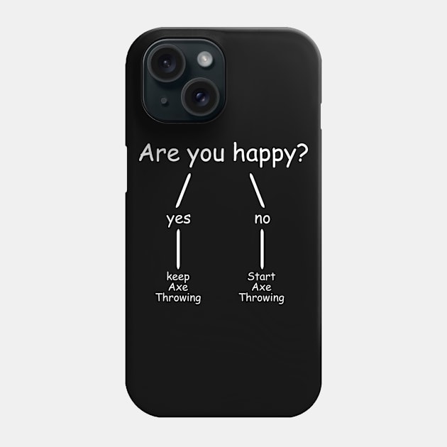 Are You Happy | Funny Axe Throwing Sports Target Thrower Phone Case by Bhagila