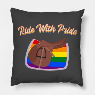 Ride With Pride - LGBTQ+ English Saddle and Rainbow Saddle Pad Pillow