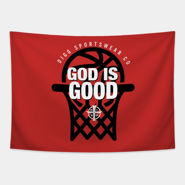 GOD IS GOOD (RED) Tapestry by diggapparel