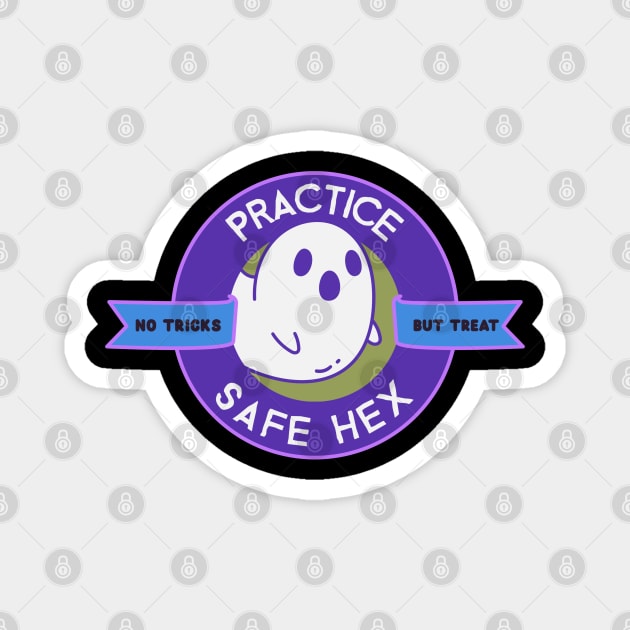 Practice Safe Hex – Halloween Witch Pun Design Magnet by Stylecombinator