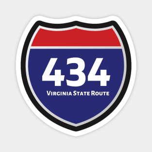 434 Virginia State Route Area Code Tshirt Magnet