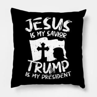 Jesus My Savior Trump President US Flag Cross Christian 2020 Pillow