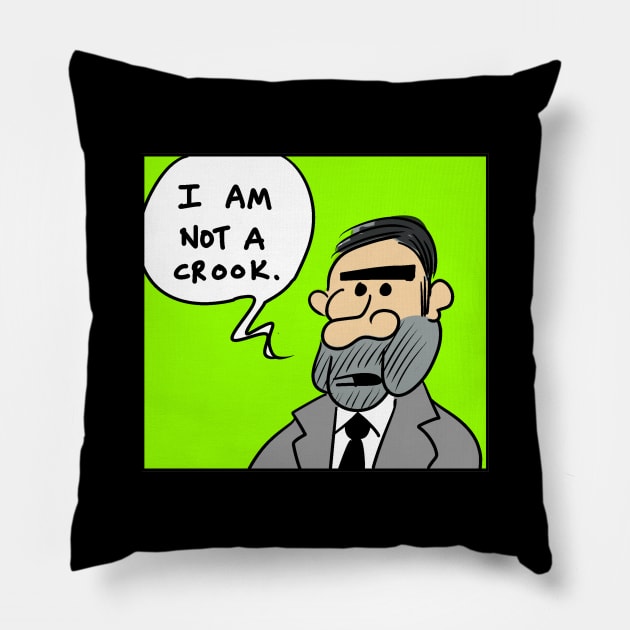 Friendly Nixon Pillow by brightredrocket