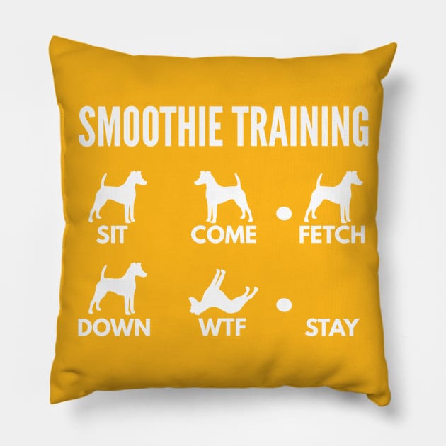 Smooth Fox Terrier Training Smoothie Dog Tricks Pillow by DoggyStyles