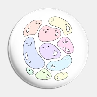 Funny pastel blobs sticker Pin