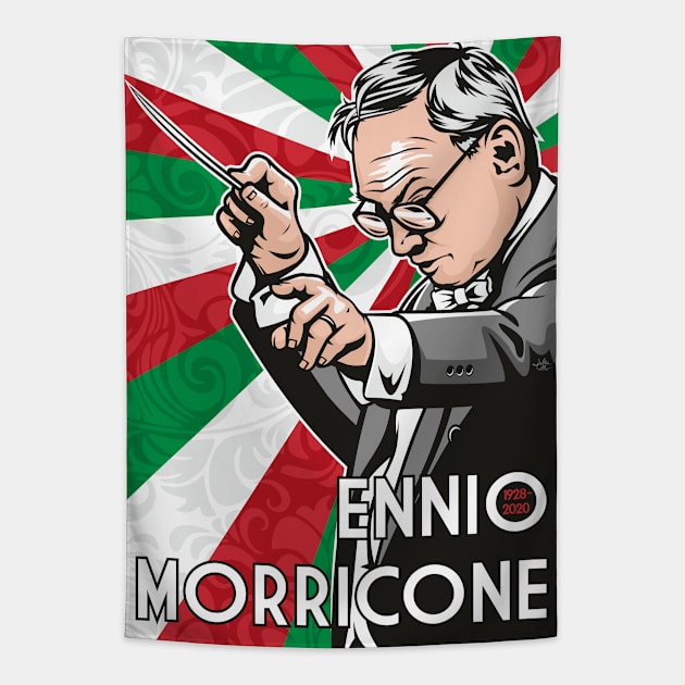 Ennio Morricone Tapestry by Jamie Lee Art